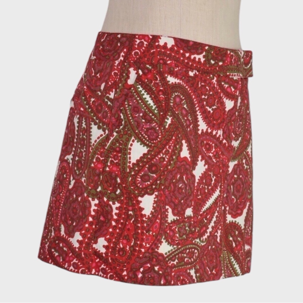 J Crew Paisley Stretch Cotton Mini Skirt - Picture 2 of 5